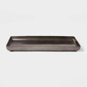 Aluminum Tray with Aged Metal Finish Gray - Threshold Rectangular Bathroom Decor